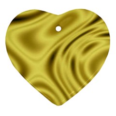 Golden Wave Heart Ornament (two Sides) by Sabelacarlos