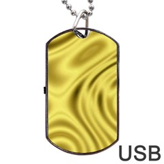 Golden Wave Dog Tag Usb Flash (two Sides) by Sabelacarlos