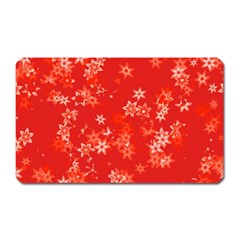 Red And White Flowers Magnet (rectangular) by SpinnyChairDesigns