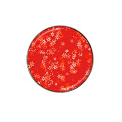 Red And White Flowers Hat Clip Ball Marker (10 Pack) by SpinnyChairDesigns