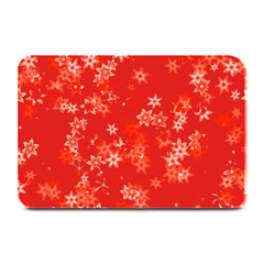 Red And White Flowers Plate Mats by SpinnyChairDesigns