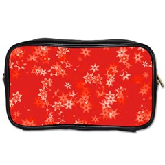 Red And White Flowers Toiletries Bag (two Sides) by SpinnyChairDesigns