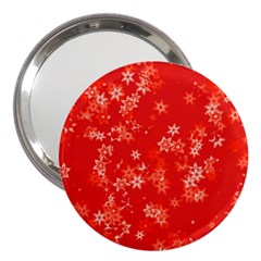 Red And White Flowers 3  Handbag Mirrors by SpinnyChairDesigns