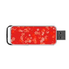 Red And White Flowers Portable Usb Flash (one Side) by SpinnyChairDesigns