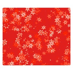 Red And White Flowers Double Sided Flano Blanket (small)  by SpinnyChairDesigns