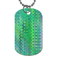 Boho Green Floral Print Dog Tag (one Side) by SpinnyChairDesigns