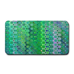 Boho Green Floral Print Medium Bar Mats by SpinnyChairDesigns