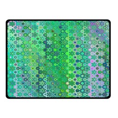 Boho Green Floral Print Fleece Blanket (small) by SpinnyChairDesigns