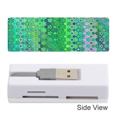 Boho Green Floral Print Memory Card Reader (stick) by SpinnyChairDesigns