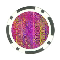 Boho Fuchsia Floral Print  Poker Chip Card Guard (10 Pack) by SpinnyChairDesigns