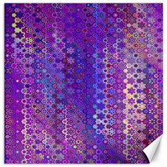 Boho Purple Floral Print Canvas 20  X 20  by SpinnyChairDesigns