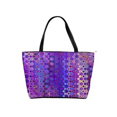 Boho Purple Floral Print Classic Shoulder Handbag