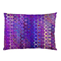 Boho Purple Floral Print Pillow Case (two Sides) by SpinnyChairDesigns