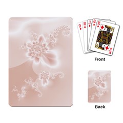 Tan White Floral Print Playing Cards Single Design (rectangle) by SpinnyChairDesigns