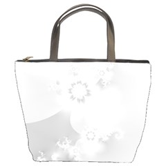 Wedding White Floral Print Bucket Bag by SpinnyChairDesigns
