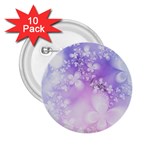 White Purple Floral Print 2.25  Buttons (10 pack)  Front