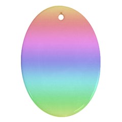 Pastel Rainbow Ombre Gradient Ornament (oval) by SpinnyChairDesigns