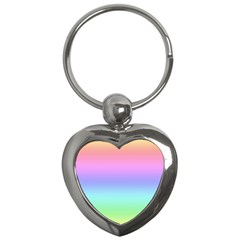 Pastel Rainbow Ombre Gradient Key Chain (heart) by SpinnyChairDesigns