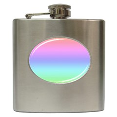 Pastel Rainbow Ombre Gradient Hip Flask (6 Oz) by SpinnyChairDesigns