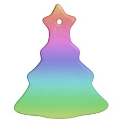 Pastel Rainbow Ombre Gradient Christmas Tree Ornament (two Sides) by SpinnyChairDesigns