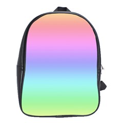 Pastel Rainbow Ombre Gradient School Bag (xl) by SpinnyChairDesigns