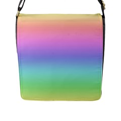 Pastel Rainbow Ombre Gradient Flap Closure Messenger Bag (l) by SpinnyChairDesigns