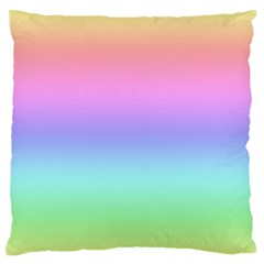 Pastel Rainbow Ombre Gradient Large Flano Cushion Case (two Sides) by SpinnyChairDesigns