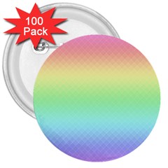 Pastel Rainbow Diamond Pattern 3  Buttons (100 Pack)  by SpinnyChairDesigns