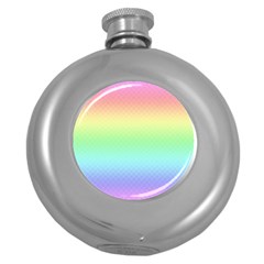 Pastel Rainbow Diamond Pattern Round Hip Flask (5 Oz) by SpinnyChairDesigns