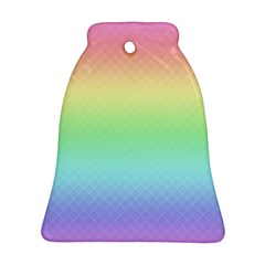 Pastel Rainbow Diamond Pattern Bell Ornament (two Sides) by SpinnyChairDesigns