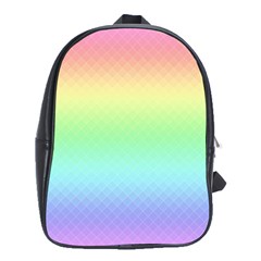 Pastel Rainbow Diamond Pattern School Bag (xl) by SpinnyChairDesigns