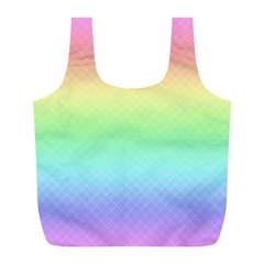 Pastel Rainbow Diamond Pattern Full Print Recycle Bag (l) by SpinnyChairDesigns