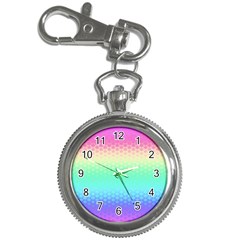 Rainbow Floral Ombre Print Key Chain Watches by SpinnyChairDesigns