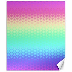 Rainbow Floral Ombre Print Canvas 20  X 24  by SpinnyChairDesigns