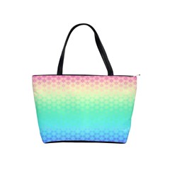 Rainbow Floral Ombre Print Classic Shoulder Handbag by SpinnyChairDesigns