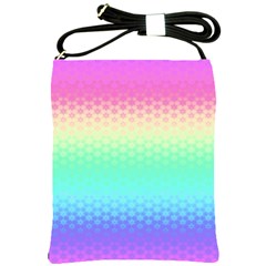 Rainbow Floral Ombre Print Shoulder Sling Bag