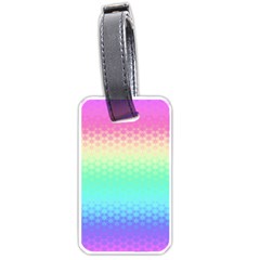 Rainbow Floral Ombre Print Luggage Tag (one Side) by SpinnyChairDesigns