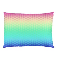 Rainbow Floral Ombre Print Pillow Case (two Sides) by SpinnyChairDesigns