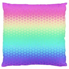 Rainbow Floral Ombre Print Standard Flano Cushion Case (one Side) by SpinnyChairDesigns