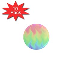 Pastel Rainbow Flame Ombre 1  Mini Magnet (10 Pack)  by SpinnyChairDesigns
