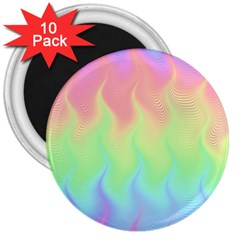 Pastel Rainbow Flame Ombre 3  Magnets (10 Pack)  by SpinnyChairDesigns