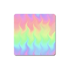 Pastel Rainbow Flame Ombre Square Magnet by SpinnyChairDesigns