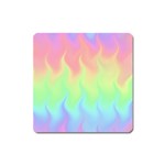 Pastel Rainbow Flame Ombre Square Magnet Front