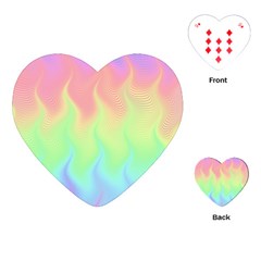 Pastel Rainbow Flame Ombre Playing Cards Single Design (heart) by SpinnyChairDesigns