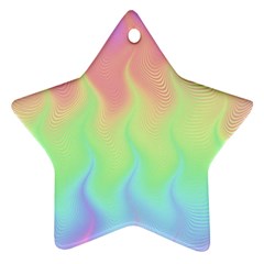 Pastel Rainbow Flame Ombre Star Ornament (two Sides) by SpinnyChairDesigns