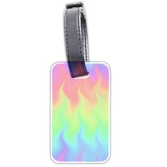 Pastel Rainbow Flame Ombre Luggage Tag (two Sides) by SpinnyChairDesigns