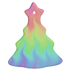 Pastel Rainbow Flame Ombre Christmas Tree Ornament (two Sides) by SpinnyChairDesigns