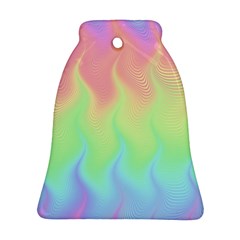 Pastel Rainbow Flame Ombre Bell Ornament (two Sides) by SpinnyChairDesigns