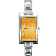 Gold Flame Ombre Rectangle Italian Charm Watch by SpinnyChairDesigns