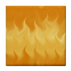 Gold Flame Ombre Tile Coaster by SpinnyChairDesigns